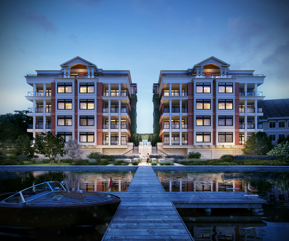 exterior shot of three over one custom build in delafield