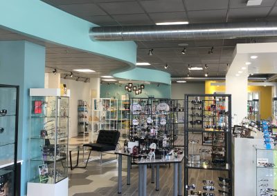 interior shot of glasses shop