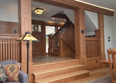 interior shot of wooden entry way