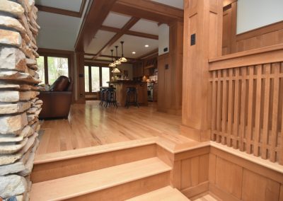 interior of modern wood and white styled house