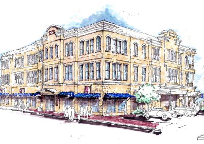marker render of shopping building